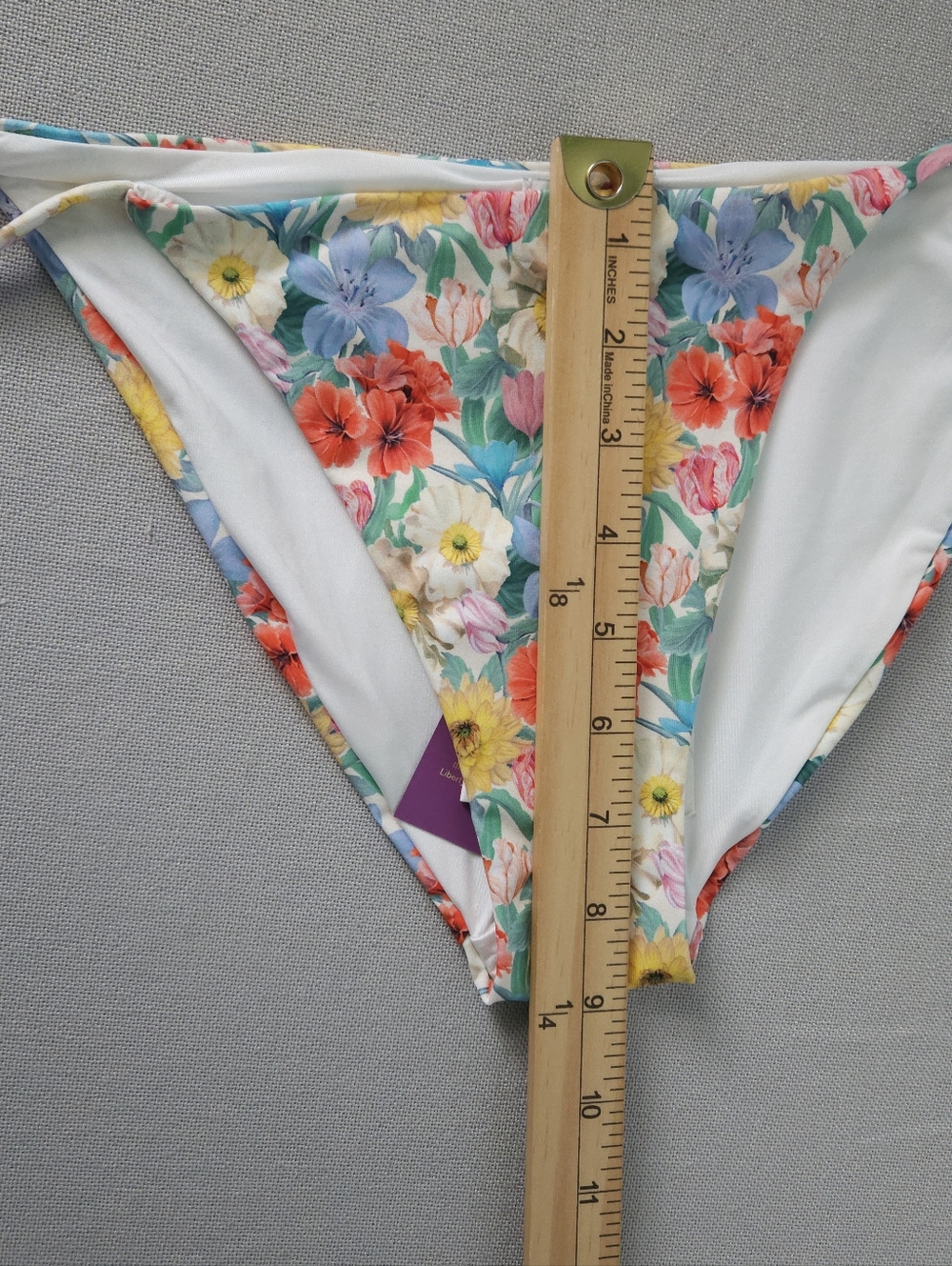 Onia Martina High Cut Adjustable Loop Bikini Bottom Medium Liberty June Bloom - Picture 11 of 12
